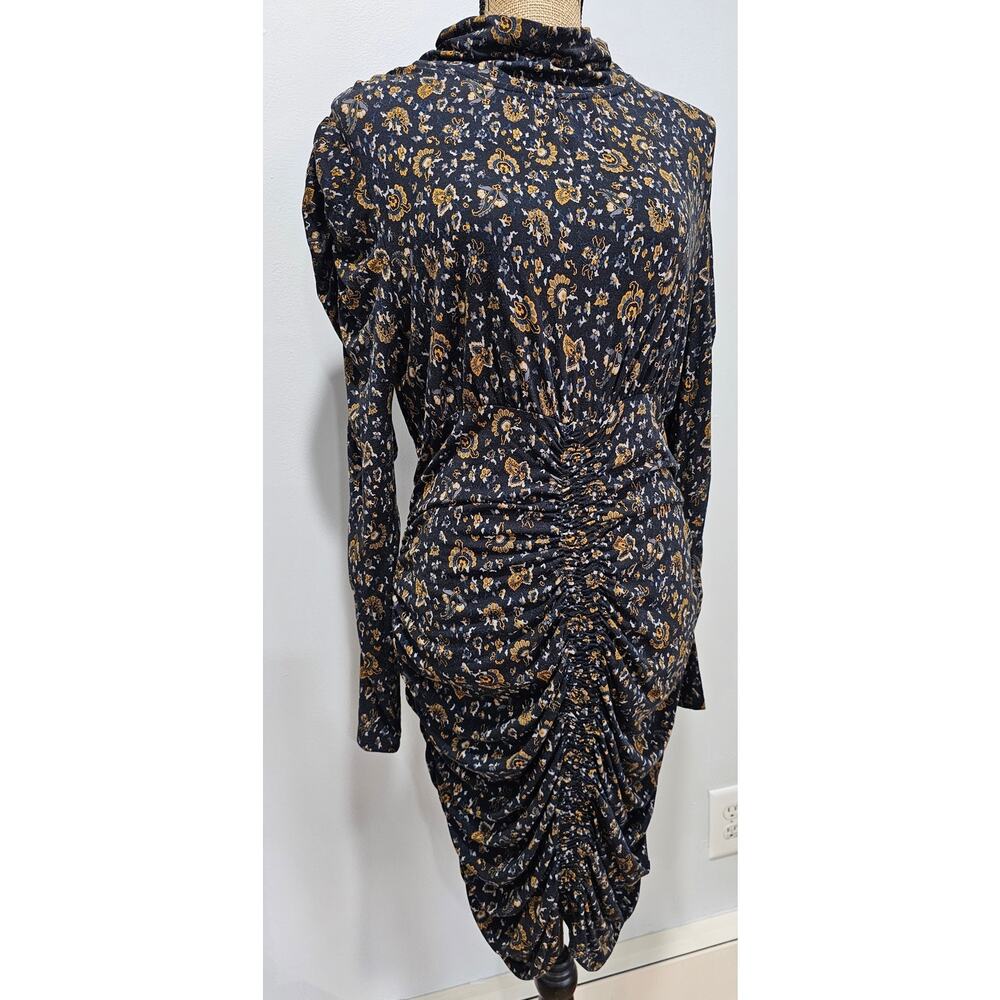 Veronica Beard Greta Dress, Ruched Bottom, Sexy,  Black -Multi Color Sz L - Picture 7 of 15